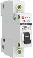 Выключатель автоматический EKF Basic ВА47-29 1п 20А C 4.5кА картинка